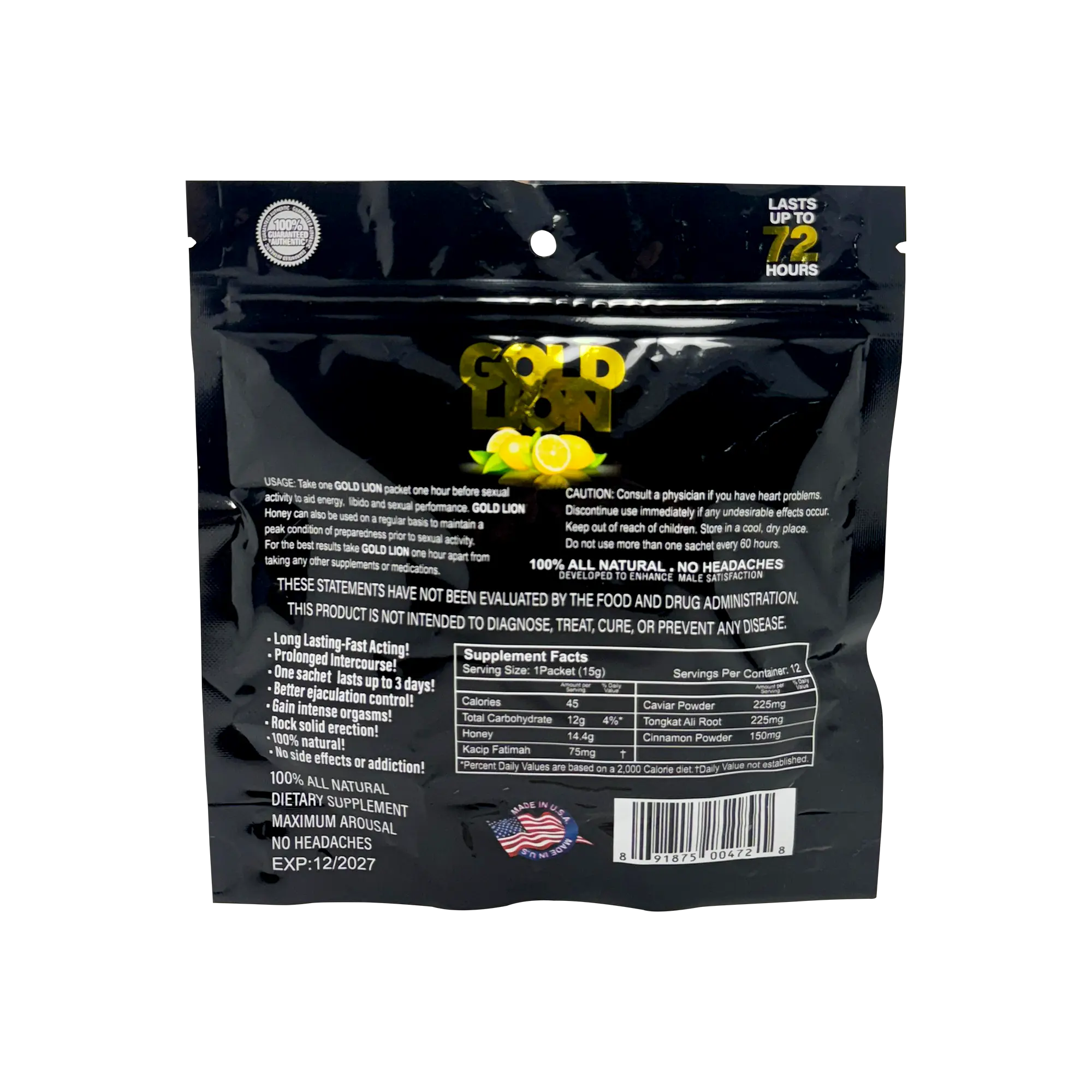 Gold Lion Honey – 24 Packs x 15 Grams - Image 3